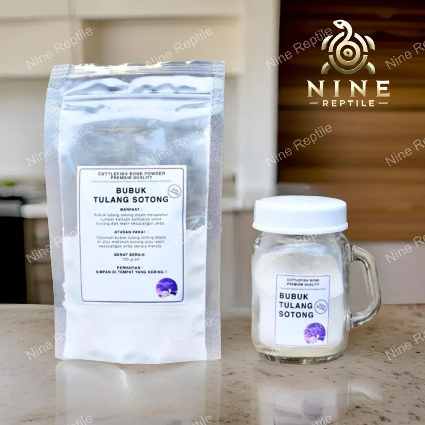Moon Bubuk Tulang Sotong Premium – Kalsium Alami untuk Kura-Kura, Reptil & Burung | 100% Murni & Berkualitas Cuttlefish Bone