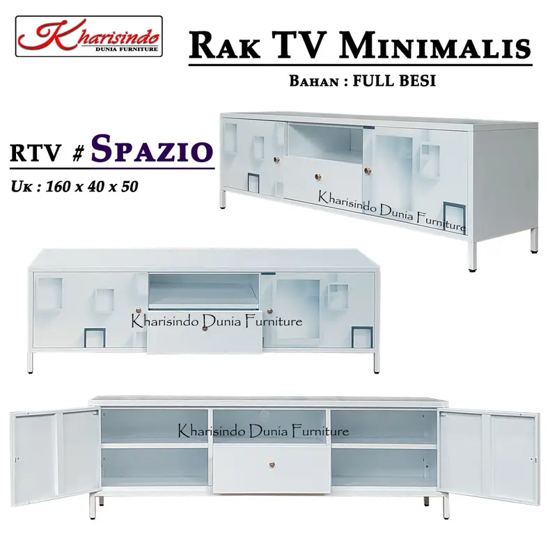 Rak TV Minimalis / Buffet TV / uk 160cm / RTV Facet , Marble , Spazio , Tropical / Bahan Besi 3