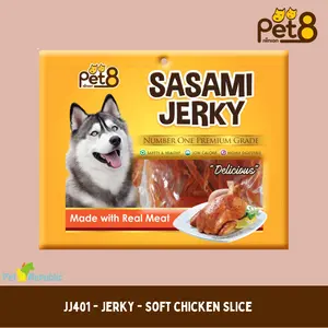 Snack Anjing PET8 JJ401 Sasami Jerky CHIKEN Jerky SLICE 400gr
