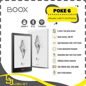 ONYX BOOX POKE 6 - 6-inch eReader with E-Ink Display - Android 11 2GB RAM 32GB ROM 1500mAh