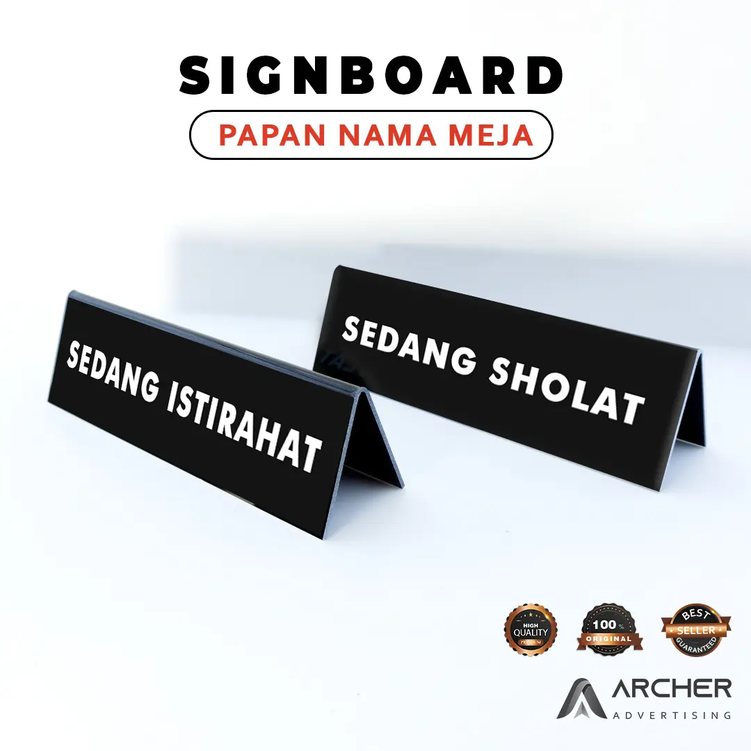Sign Board Acrylic Sedang Istirahat / Sholat | Murah