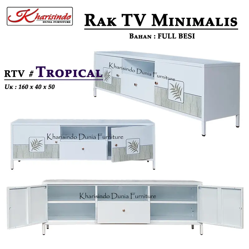 Rak TV Minimalis / Buffet TV / uk 160cm / RTV Facet , Marble , Spazio , Tropical / Bahan Besi 4