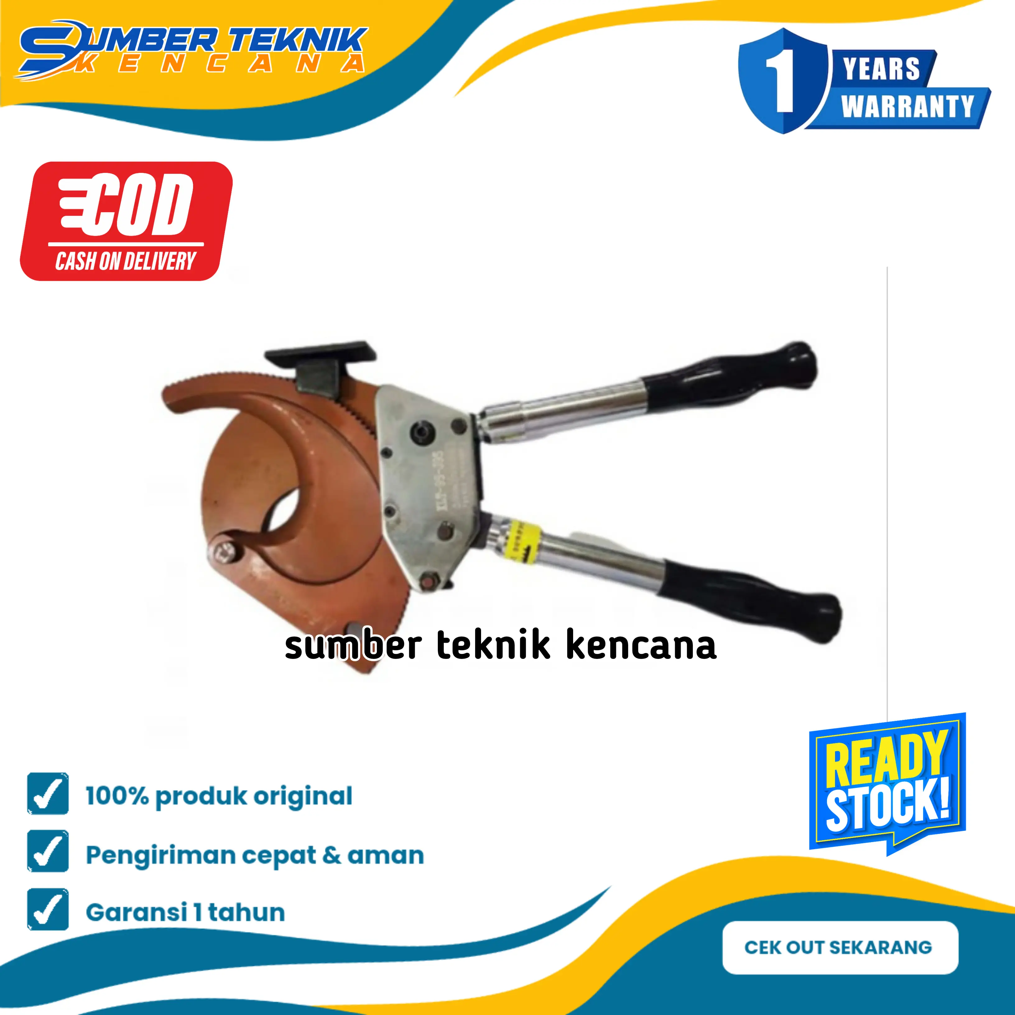 95mm Ratchet Cable Cutter J95 Gunting Potong Pemotong Kabel BARTON