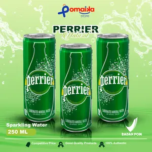 (10 PCS) Perrier Carbonated Sparkling Mineral Water 250ml (10 Kaleng)
