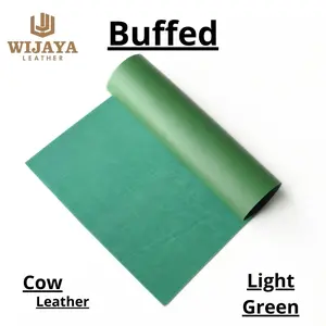 Kulit Sapi Cow Leather Buffed Panel A3 42cm x 27cm ketebalan 1.4mm-1.6mm Warna Light Green