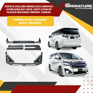 TOYOTA VELLFIRE MODELLISTA BODYKIT ATPM AERO KIT (2015-2017) ATPM PP PLASTIC MATERIAL IMPORT TAIWAN COMPLETE SET LENGKAP WITH TAILPIPES