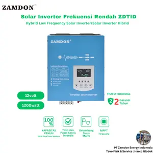 ZAMDON Frekuensi Rendah 1.2KW/1.5KVA 12V Off grid Inverter Surya Hibrid built-in 60A MPPT  Garansi Dua Tahun | Solar Inverter 1000 watt + 200 watt