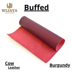 Kulit Sapi Cow Leather Buffed Panel A3 42cm x 27cm ketebalan 1mm-1.2mm warna Burgundy