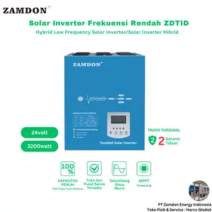 ZAMDON Frekuensi Rendah 3.2KW/4KVA 24V Off grid Inverter Surya Hybrid built-in 60A MPPT Garansi Dua Tahun  | Solar Inverter 3000watt + 200watt