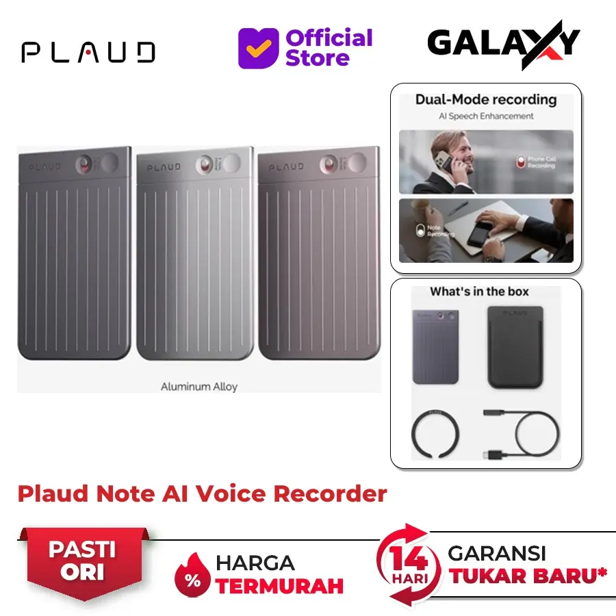 Plaud Note AI Voice Recorder Empowered Garansi Resmi