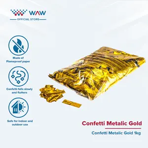 Confetti Metallic 1kg - Gold / Multicolour / Silver / Confetti paper / Confetti Kertas / Flameproof