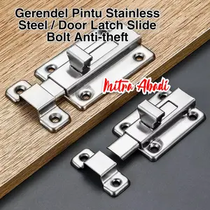 Gerendel Pintu Stainless Steel / Grendel Pengunci Pintu Geser Kanan Kiri / Stainless Steel Door Latch Slide Bolt Anti-Theft