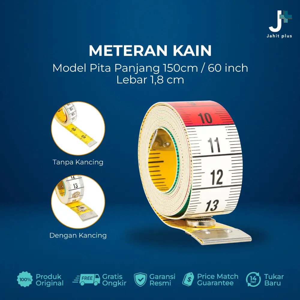 Meteran Kain Jerman Model Pita / Alat Ukur Jahit 150 cm