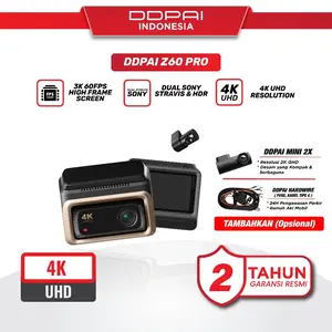 DDPAI Z60 Pro 4K GPS 3 Channel Front & Rear Super Capacitor Dash Cam with 4G Connectivity