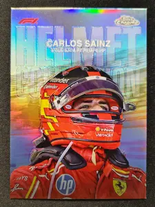 Kartu 2024 Topps Chrome F1 Helmet Collection - Carlos Sainz Refractor