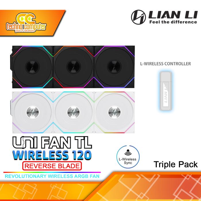 Gambar FAN CASING LIAN LI UNI FAN TL 120 REEVERSE BLADE Wireless - 120mm Triple Pack ARGB Fan dari Techno Computer Bali Kota Denpasar Tokopedia