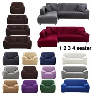 Cover Sarung Sofa Tangan Polos Bahan Polyester Elastis Halus Lembut Bonus Styrofoam