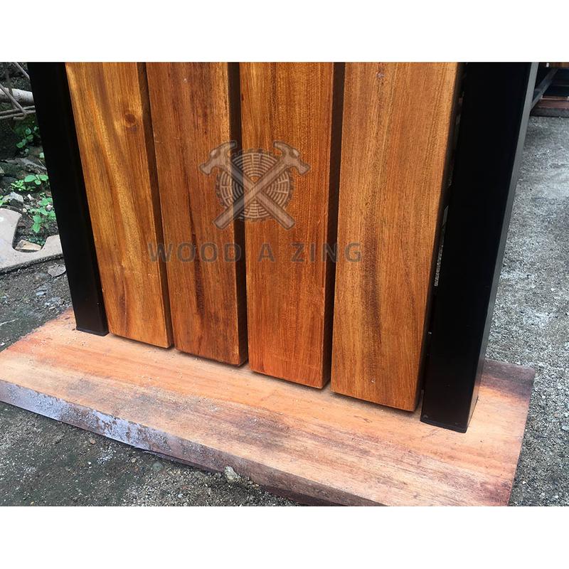 Bangku Panjang Outdoor Kayu Solid Kaki besi Bangku Panjang Taman Garden Bench Ruang Tunggu Antrian 4