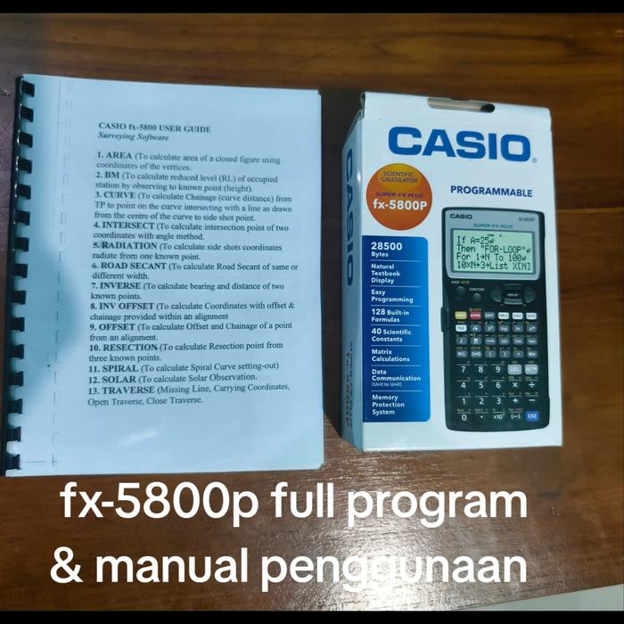 Gambar Kalkulator casio fx 5800 p +bonus program survey dari Kalkulatorsurvey Kab. Blora Tokopedia