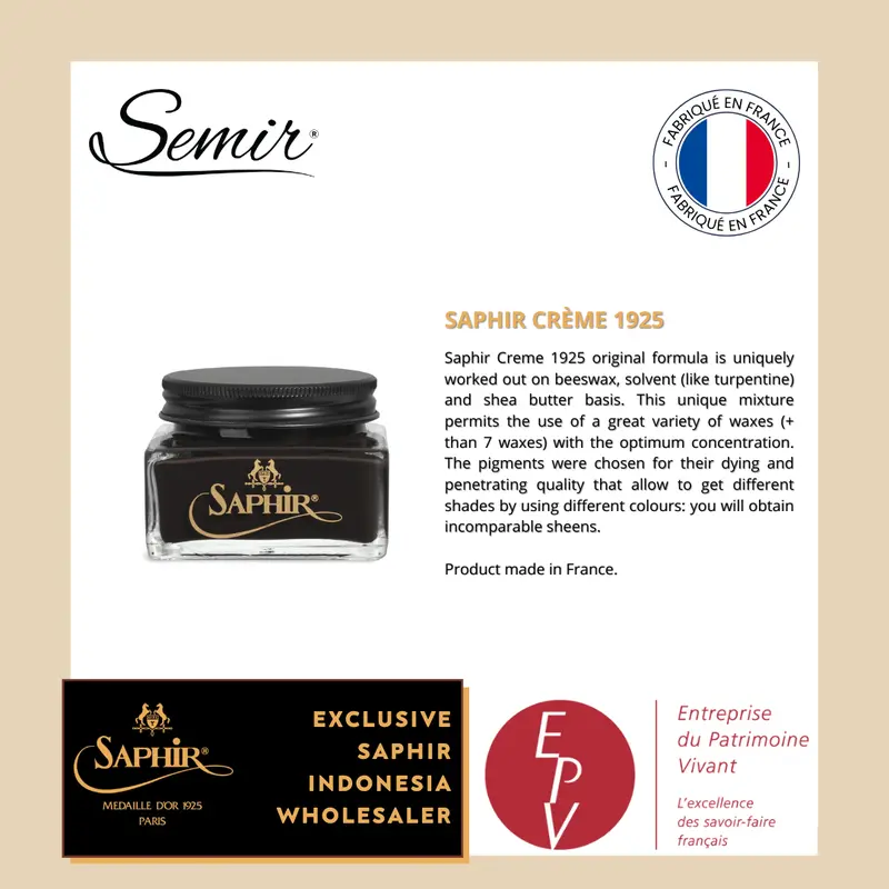 Saphir Medaille d'Or Shoe Creme 1925 75ml jar - SEMIR 1
