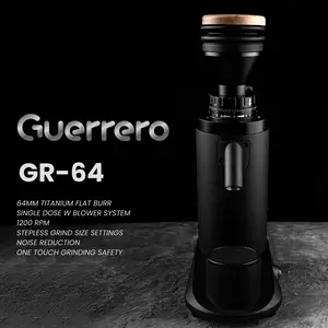 Grinder Kopi Guerrero GR 64 Single Dose Titanium with DLC Flat Burr 64mm Coffee Grinder