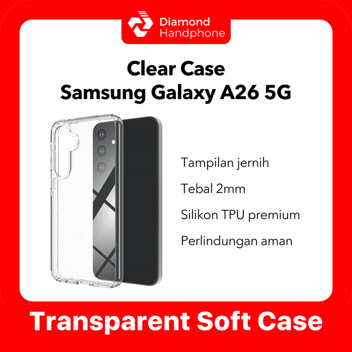 Gambar Case Samsung A26 5G Soft Clear Casing Transparent Bening Anti Kuning Airbag TPU Silikon dari Diamond Handphone Bali Kota Denpasar Tokopedia