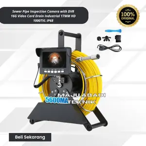 4.3"Endoscope Sewer Pipe Inspection Camera with DVR 16G Video Card Drain Industrial 17MM HD 1000TVL IP68