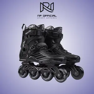 Sepatu Roda Black Roselle Inline Skate Freestyle Pro Slalom - NP_OFFICIAL