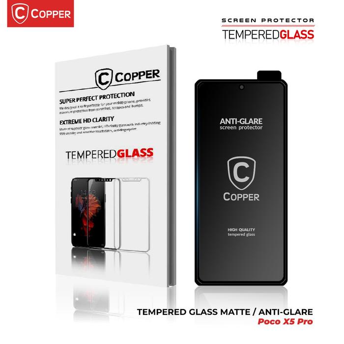 Gambar COPPER Tempered Glass - compatible For Poco X5 Pro | MATTE Anti Glare Full Glue Premium dari Copper Indonesia Kota Administrasi Jakarta Barat Tokopedia