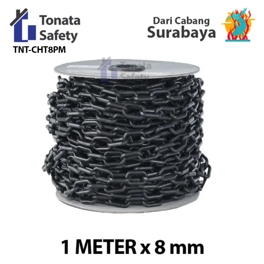 Rantai Plastik / Cone Chain / 8 mm PER METER / Hitam