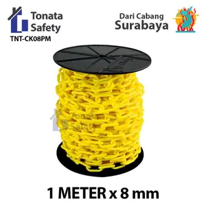 Rantai Plastik / Cone Chain / 8 mm PER METER / Kuning