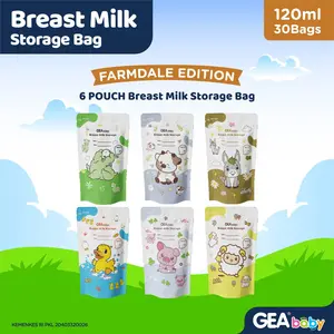PREMIUM GEA Baby Kantong Asi 120ml Pattern Farmdale Edition Kemasan pouch Isi 30pc