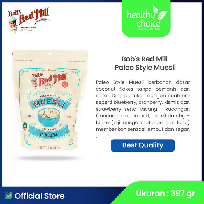Gambar Bob's Red Mill Paleo Style Muesli 4/14 Oz 397 gr - exp Juli 2026 dari Healthy Choice Indonesia_NEW Kota Administrasi Jakarta Pusat Tokopedia