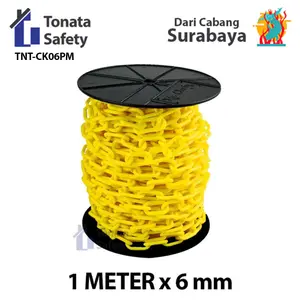 Rantai Plastik / Cone Chain / 6 mm PER METER / Kuning