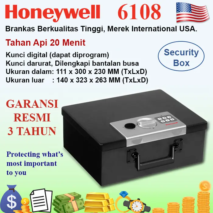 Gambar HONEYWELL 6110 Brankas Security Box, Garansi Resmi, Official Store - 6110 dari Taruna Jaya International Kota Administrasi Jakarta Utara 4 Tokopedia