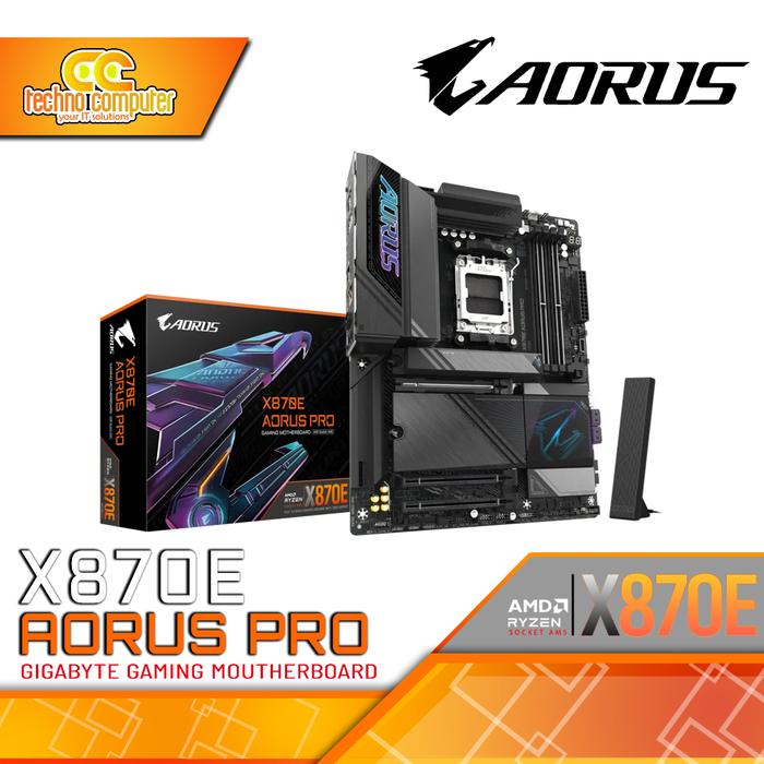 Gambar MOTHERBOARD GIGABYTE X870E AORUS PRO - ATX, AM5, X870, DDR5 dari Techno Computer Bali Kota Denpasar Tokopedia