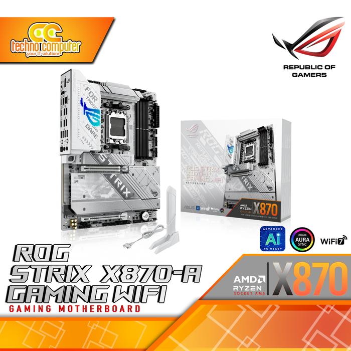 Gambar MOTHERBOARD ASUS ROG STRIX X870-A GAMING WIFI - ATX, AM5, X870, DDR5 dari Techno Computer Bali Kota Denpasar Tokopedia