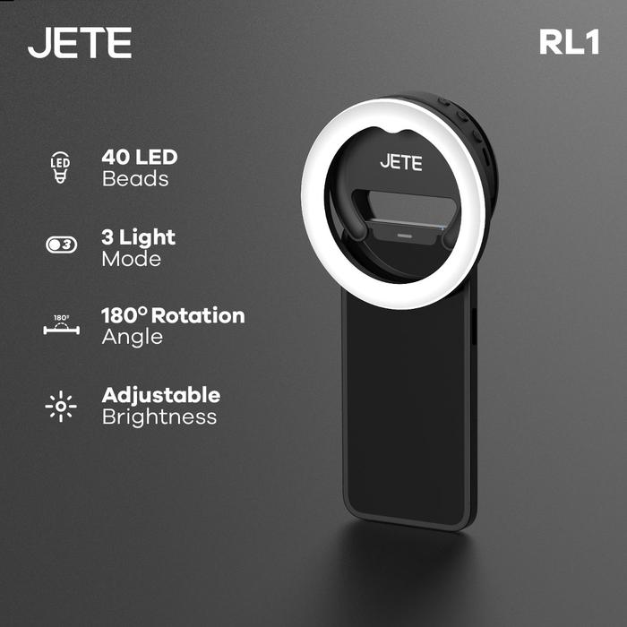Gambar JETE Ring Light Selfie RL1 for Smartphone HP LED Rechargeable Clip On with 3 Light Mode - Garansi Resmi 2th dari Doran Gadget Official Kota Administrasi Jakarta Pusat Tokopedia
