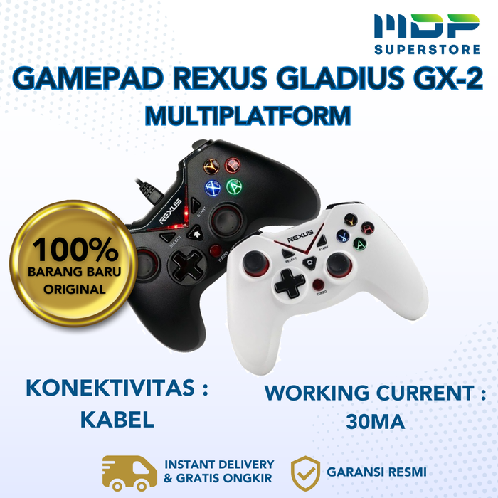 Gambar GAMEPAD REXUS GLADIUS GX-2 MULTIPLATFORM - JOYSTICK dari mdpsuperstore Kota Palembang Tokopedia