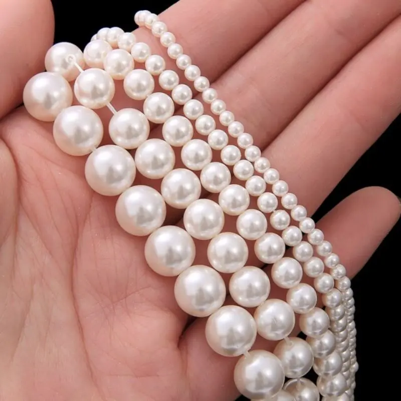 [25 Gram] Mutiara Ringan Grade A Mutiara Lubang Sintetis Ringan 4mm 6mm 8mm 10mm 12mm 14mm