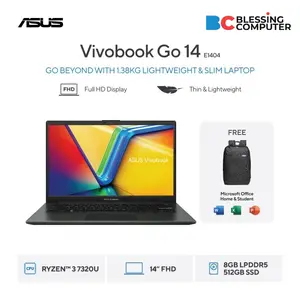 ASUS Vivobook Go 14 E1404FA FHD3851M Ryzen 3 7320U 8GB 512GB W11 OHS Microsoft 365 Basic Mixed Black