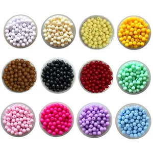 [25 Gram] Manik Susu Bulat 6mm 8mm Manik Kapur Pastel Bulat Warna Warni Bahan Kerajinan Tangan