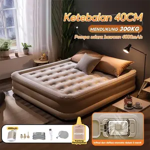MODOFO Kasur Angin Outdoor Matras Kasur Pompa Kasur Tidur Outdoor Portable Bisa Tahan 200x150x40cm Inflatable Bed Pompa Tiup Double/Single Air Bed