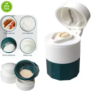 Pemotong Penggiling Obat 4 in 1 Grinder Alat Penghancur Tablet Pill Cutter Crusher