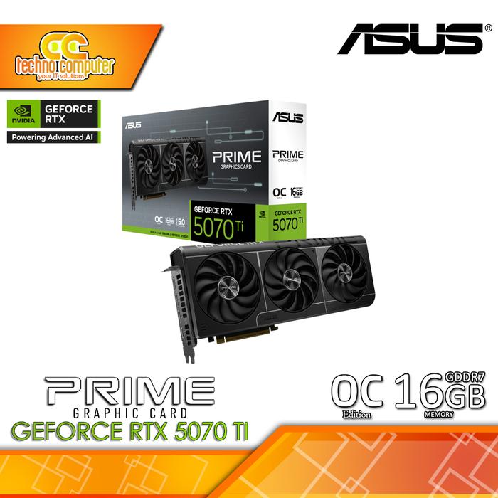 Gambar VGA ASUS PRIME GeForce RTX 5070 TI OC Edition 16GB GDDR7 dari Techno Computer Bali Kota Denpasar Tokopedia