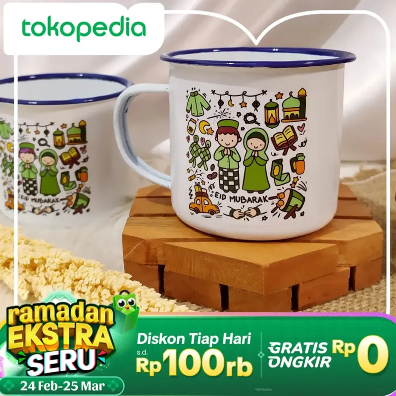 Gelas Cangkir Kaleng Enamel Souvenir Gelas Enamel Custom Desain Seng 0