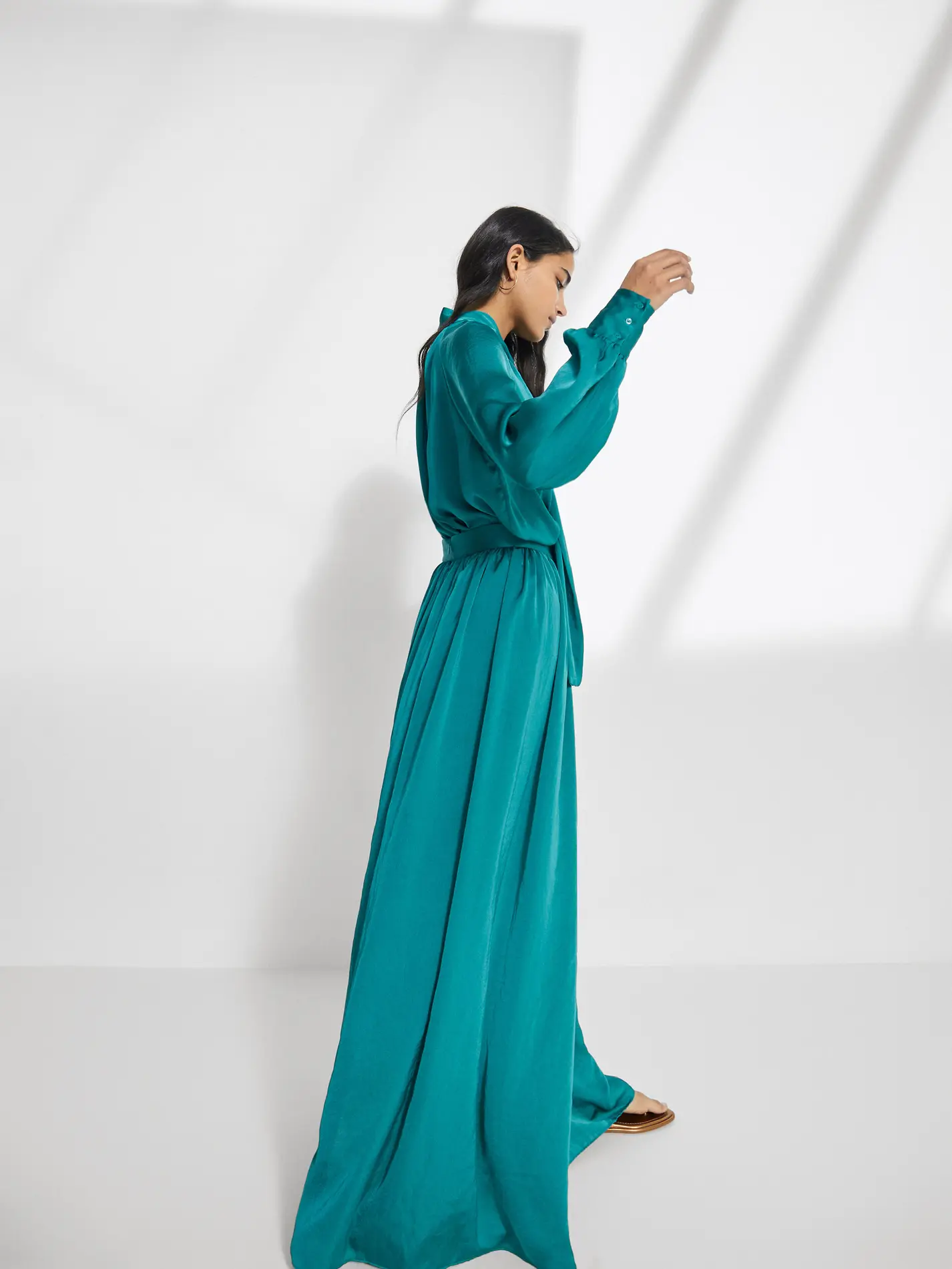 M*SSIMO DUTTI GREEN MAXY SKIRT