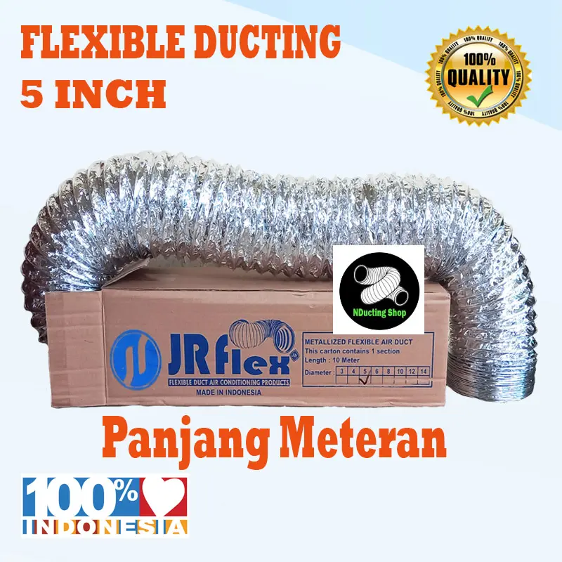 Saluran Udara Hexuast Fan Flexible Ducting 5 inch (Meteran)