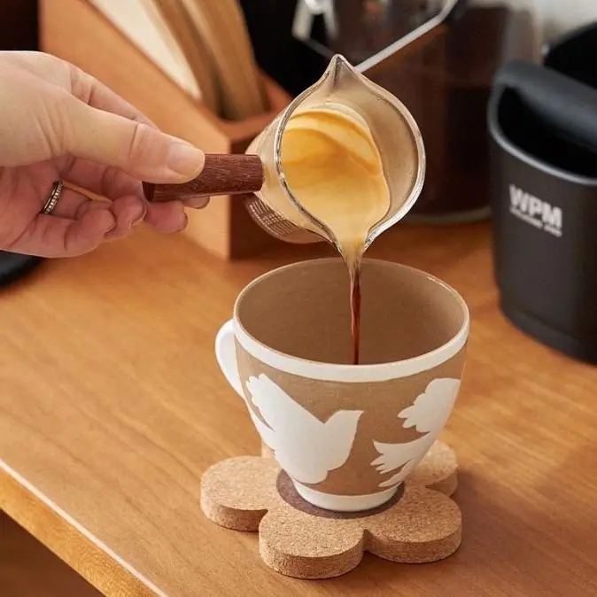 Wooden Espresso Glass / gelas takar baristakopi susu nespresso BEST SELLER