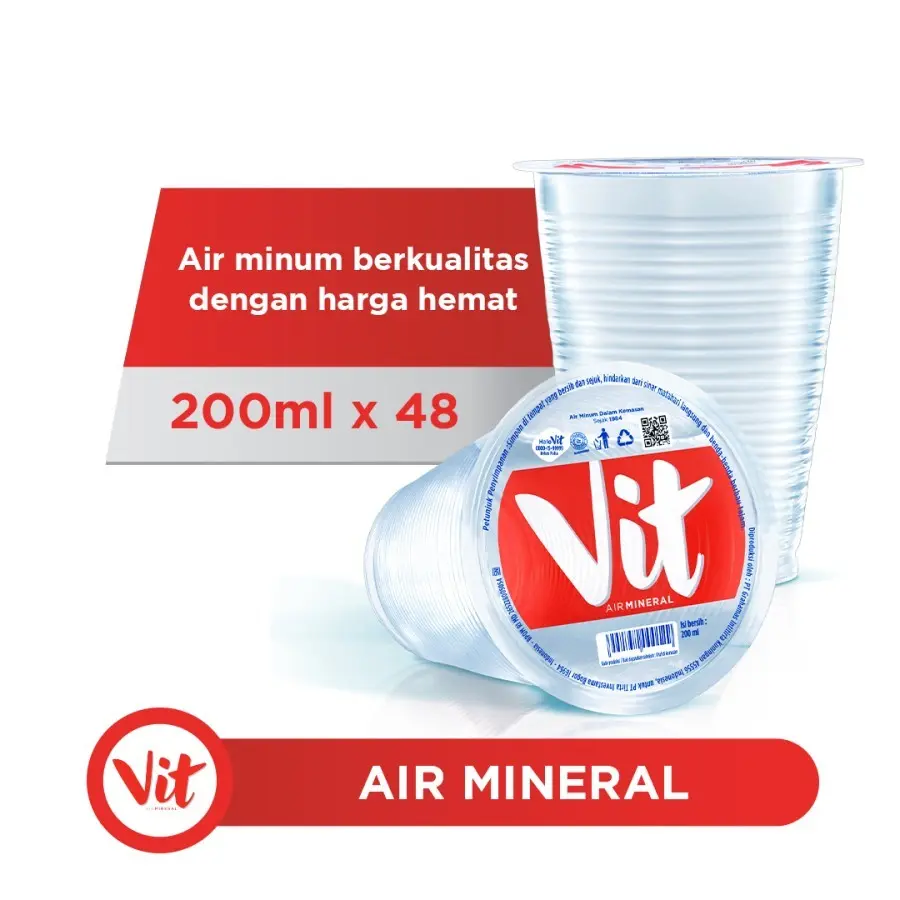 Vit Gelas Air MIneral 220 ml. 1 Dus isi 48 pcs.